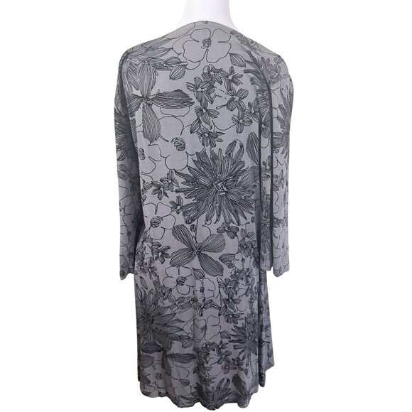 Bryn Walker Midi Dress Womens Size S Gray Floral Casual Fall - Picture 4 of 13